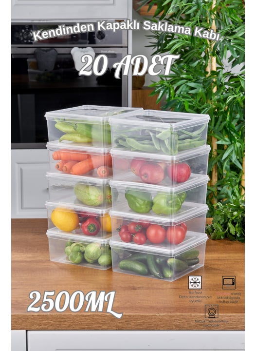 Click on 20PCS Square Locking Lid Storage Container Organizer Suitable for Deep Freezer