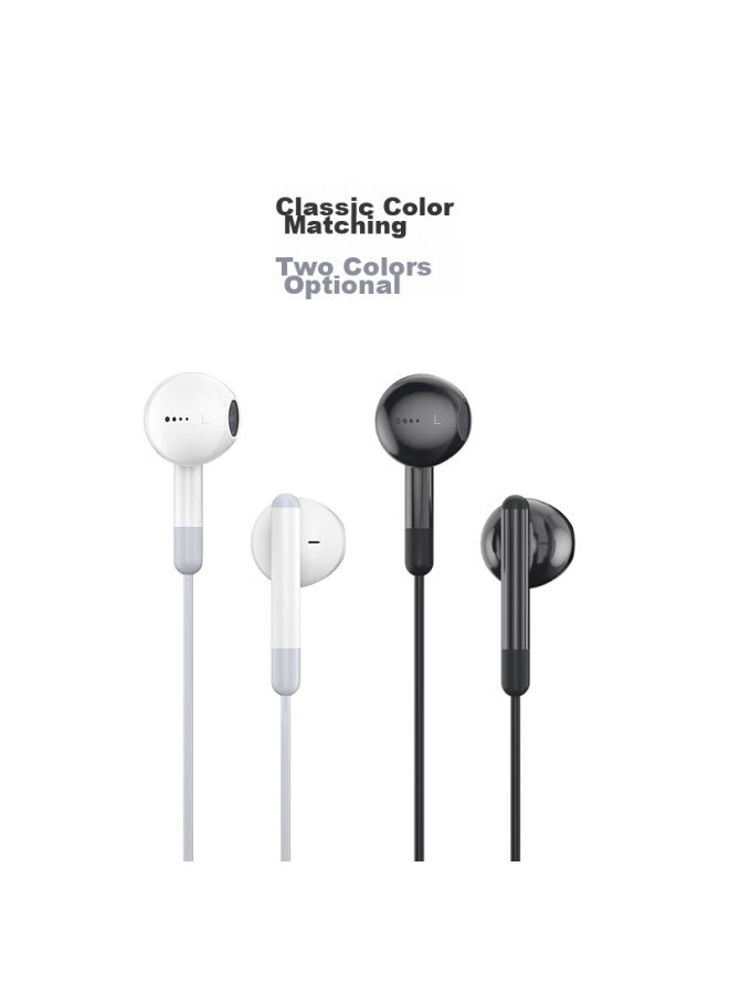 Newmine Xlt10 Type-c Headphone Cable With Volume Control, Music Phone Analog Headphones, Type-c Version, Semi-in Wired Earphones, White - Image 2