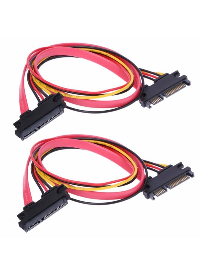 RLECS 2-Pack 50cm SATA Power Cable 22Pin (7+15) Male Plug to 22 Pin Female Jack Connector SATA Serial ATA Data Power Combo Extension Cables Wire Cords - Image 1