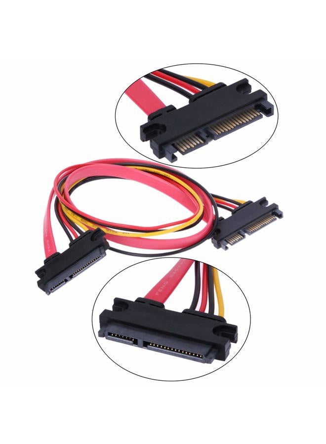RLECS 2-Pack 50cm SATA Power Cable 22Pin (7+15) Male Plug to 22 Pin Female Jack Connector SATA Serial ATA Data Power Combo Extension Cables Wire Cords - Image 3
