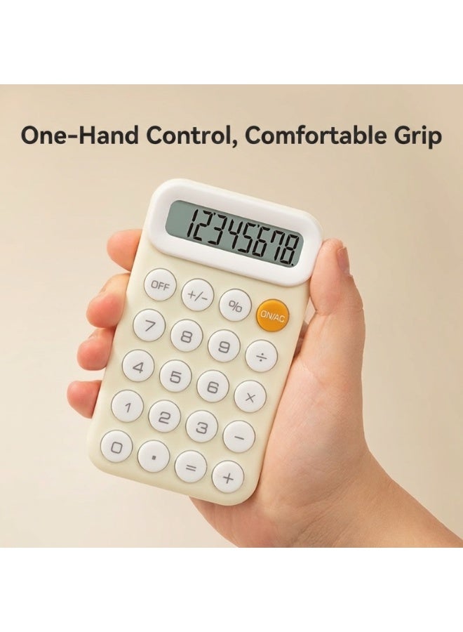 Deli TE10 8-Digit Mini Calculator with Skin-Friendly Keys, Manual Off & Ultra-Light Design - Neon Yellow - Image 2
