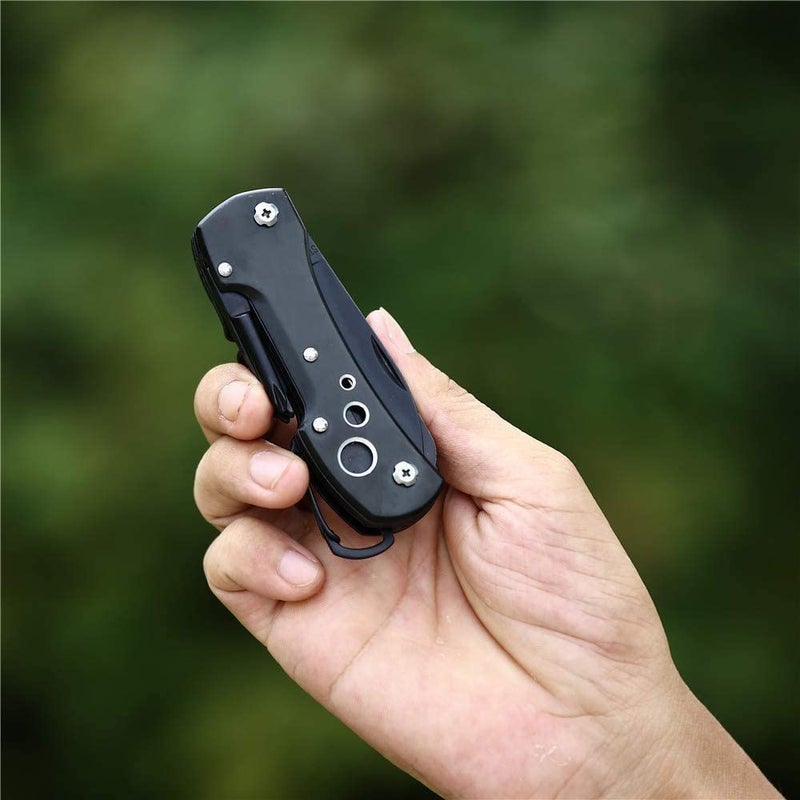 DECORANSE DECORANSE 14in1 Multi Function Folding Multitools Pocket Foldable Multi Tools Cycling Repairing Toolkit Multiuse with Carry Case Titanium Black  - Image 3