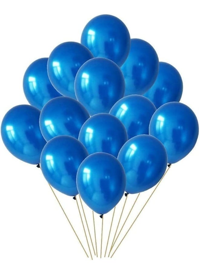 Goldedge - 50 PCS Chrome Blue Balloons, 12 Inch Latex Balloons for Birthdays, Baby Showers & Events - Image 1