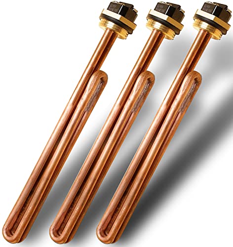 Mhrxusd HE 90240 Heating Element, 3 Pack Replacement for EcoSmart ECO 18 27 36, 9KW 240V Heating Element for Electric Tankless Water Heaters, Screw-In, Copper - Image 1