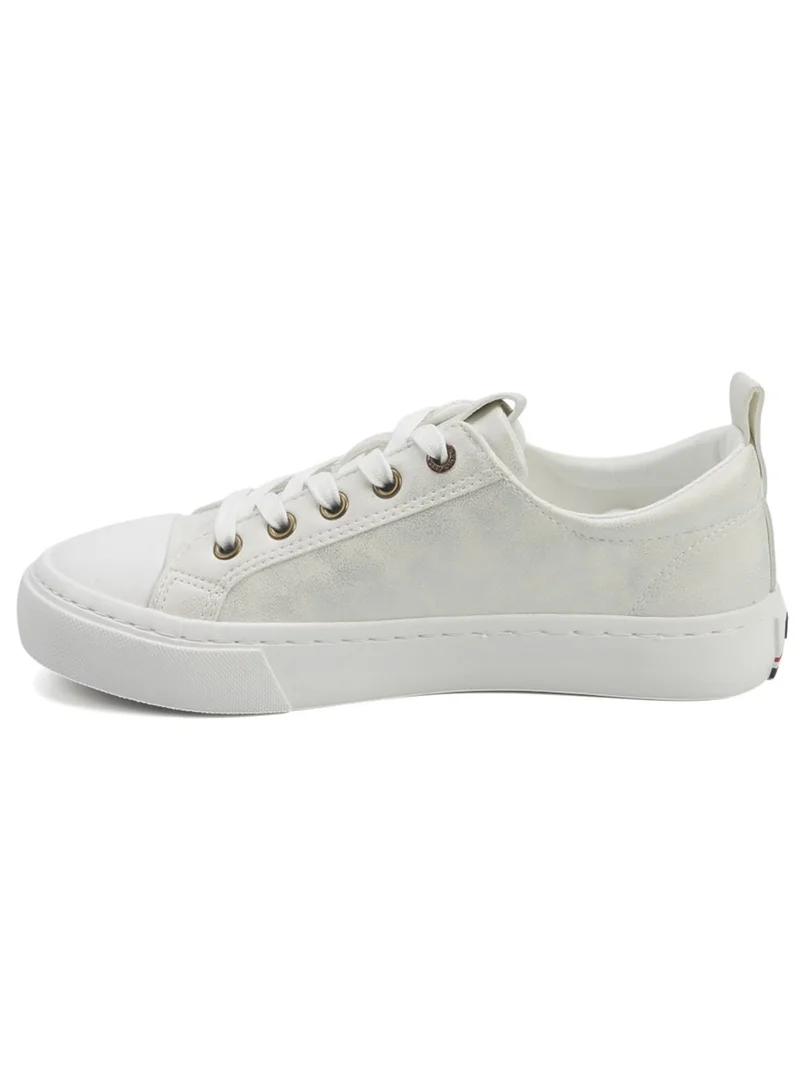 U.S. Polo Assn. Women's White Low-Top Sneakers - Lightweight with White Sole, Comfortable Casual Shoes
