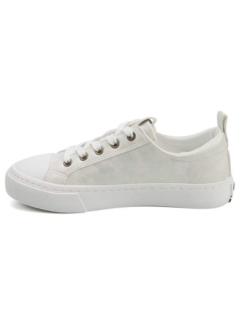 U.S. Polo Assn. Women's White Low-Top Sneakers - Lightweight with White Sole, Comfortable Casual Shoes - Image 2