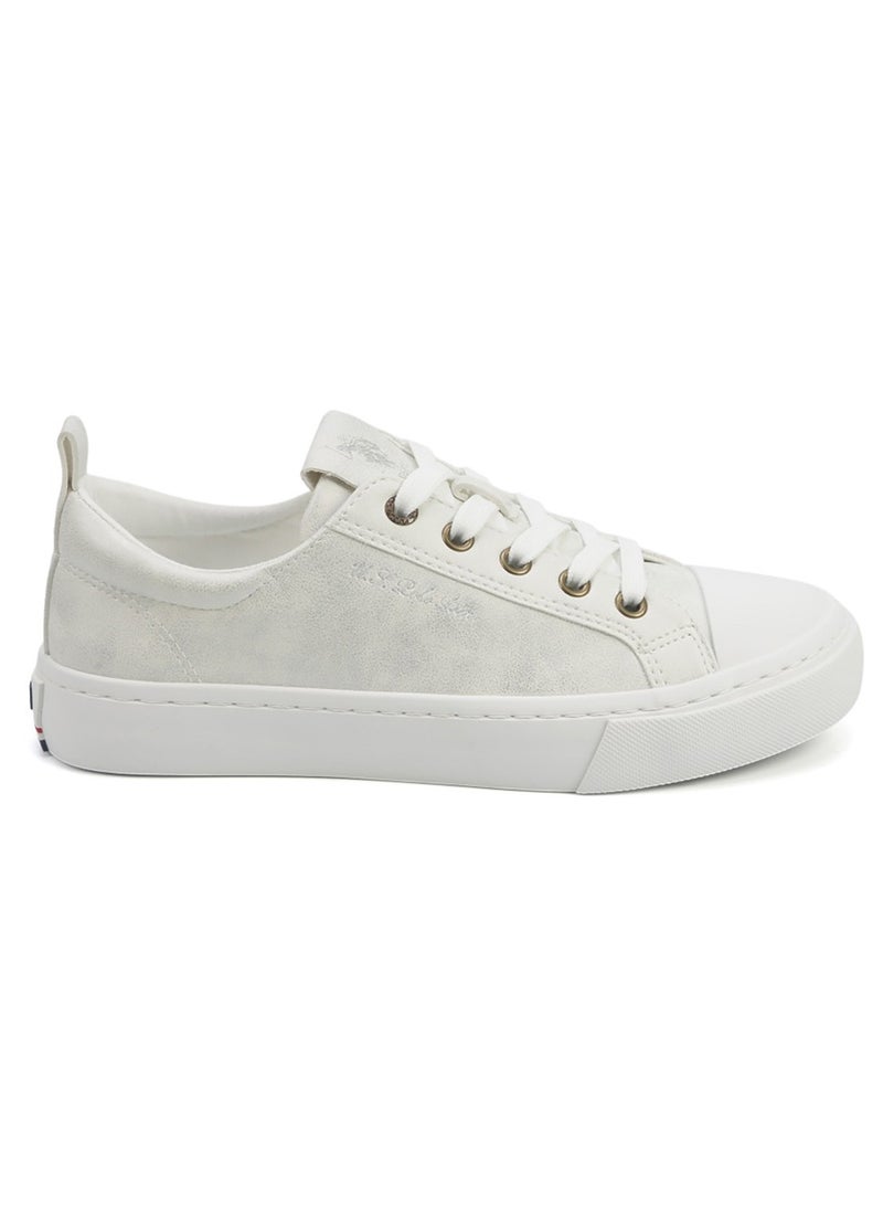 U.S. Polo Assn. Women's White Low-Top Sneakers - Lightweight with White Sole, Comfortable Casual Shoes - Image 1