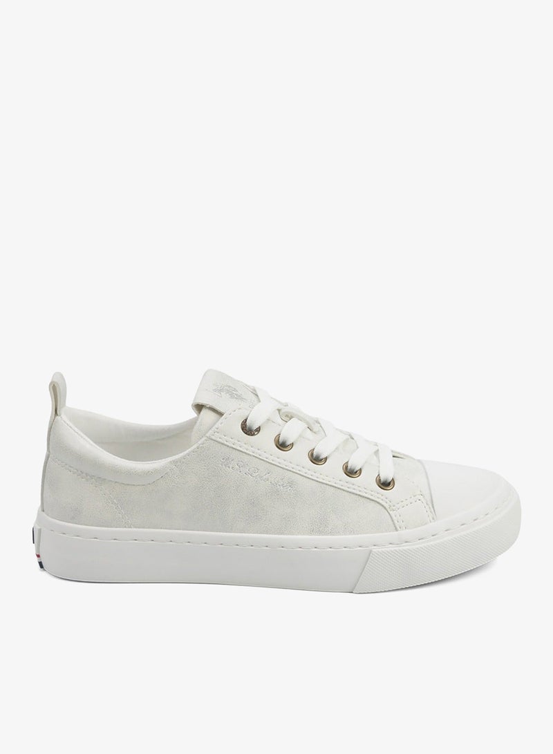 U.S. Polo Assn. Women's White Low-Top Sneakers - Lightweight Shoes with White Sole, Comfortable Casual - Image 1