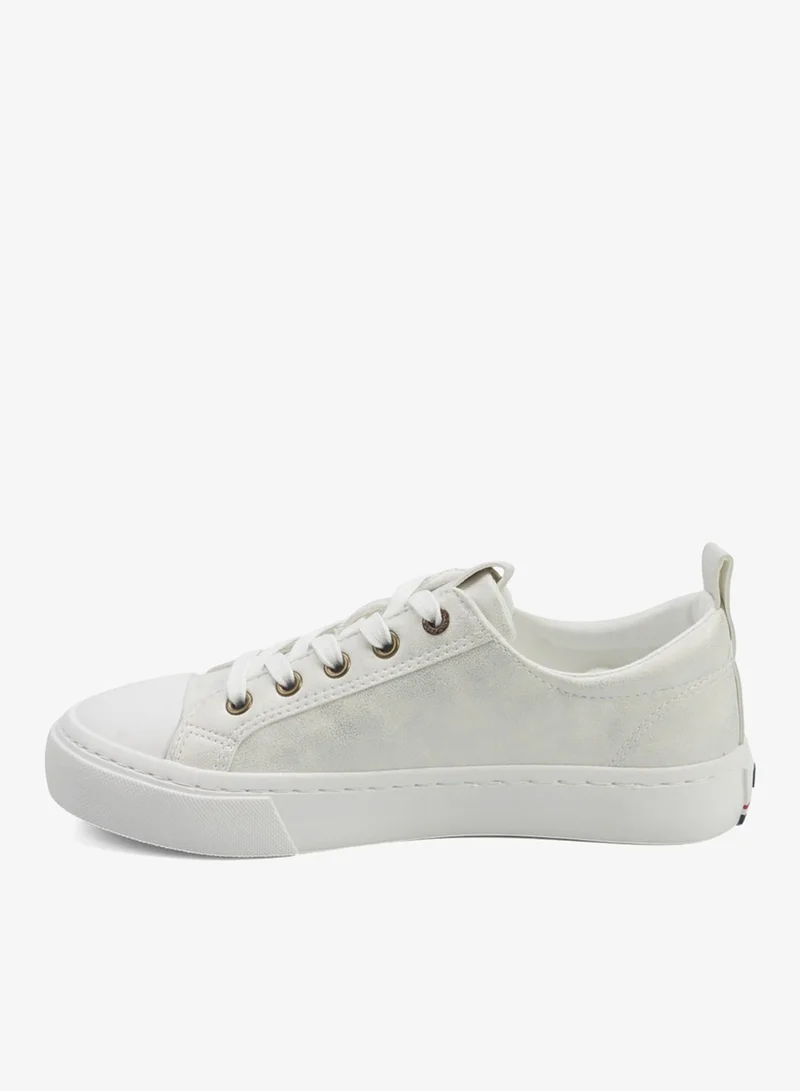 U.S. Polo Assn. white Women's White Low-Top Sneakers - Lightweight Shoes with White Sole, Comfortable Casual for Women | Best Price UAE