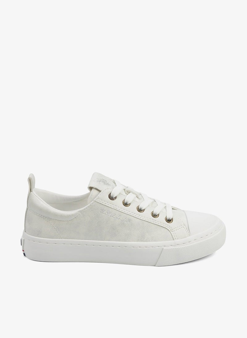 U.S. Polo Assn. Women's White Low-Top Sneakers - Lightweight Shoes with White Sole, Comfortable Casual - Image 1