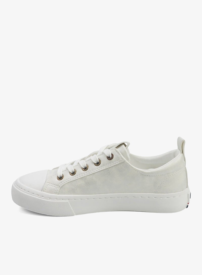 U.S. Polo Assn. Women's White Low-Top Sneakers - Lightweight Shoes with White Sole, Comfortable Casual - Image 3
