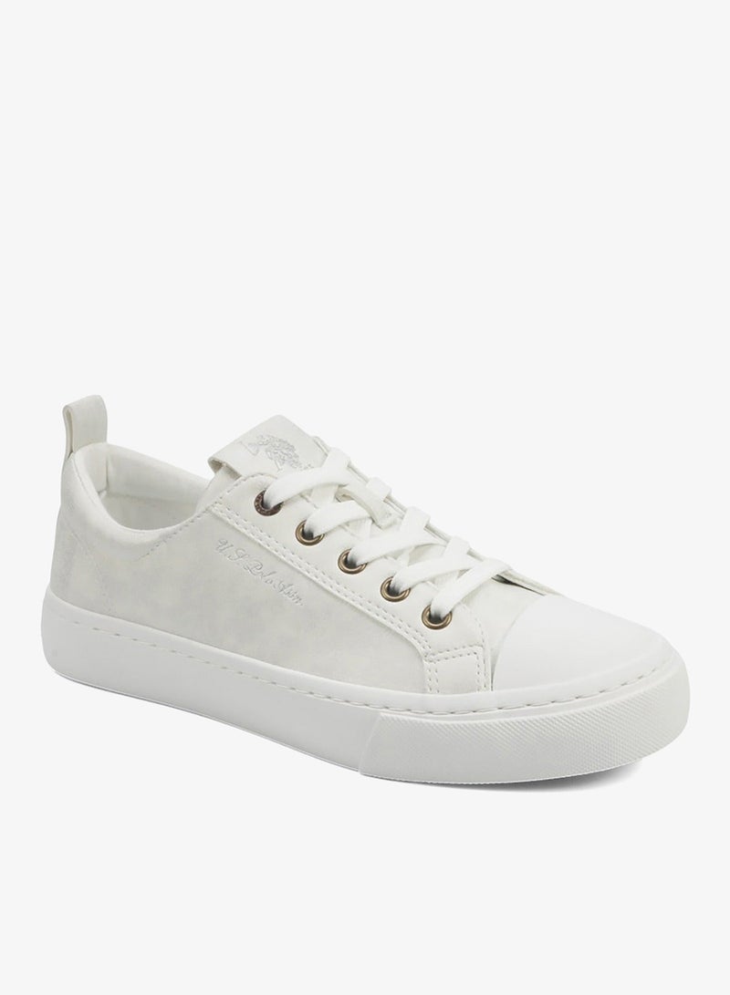 U.S. Polo Assn. Women's White Low-Top Sneakers - Lightweight Shoes with White Sole, Comfortable Casual - Image 4