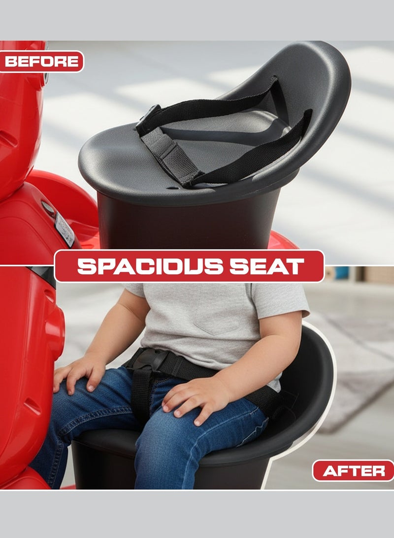 BAYBEE 4 Wheel Electric Scooter for Kids, Electric Ride on Car with 360° Rotation, Music & Led Light, | Kids Car Ride on Toy Battery Operated Car for Kids | Electric Ride on for Childrens 2+ Years Boy Girl Red - Image 5