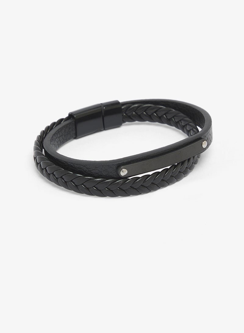 Seventy Five Multi-Layer Braided Leather Bracelet - Image 1