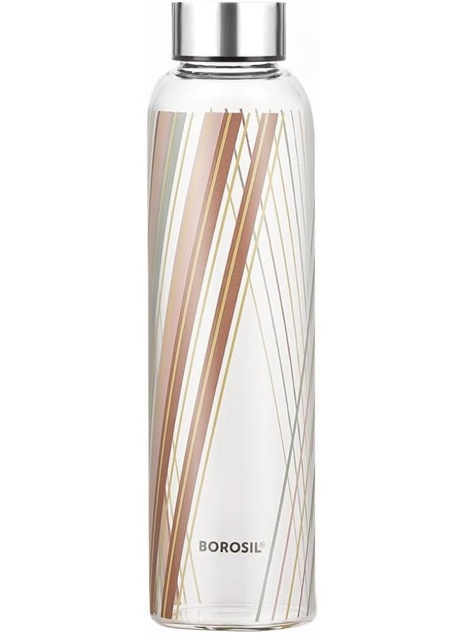 BOROSIL Prism 550ml Borosilicate Glass Water Bottle wih Airtight Stainless Steel Lid, Narrow Mouth for easy drinking, Freezer to Microwave safe Transparent 550ml - Image 3