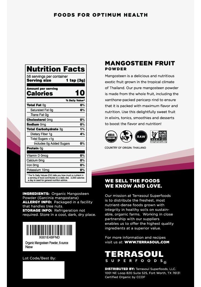 Terrasoul Superfoods Organic Mangosteen Powder - 12 Ounces (2 Pouches) - Image 2