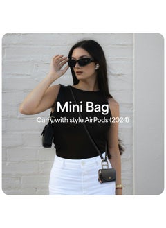 CYRILL Mini Bag Compatible with AirPods 4 Crossbody Case Cover for Airpods 4th Gen with Magnetic Snap Closure - Black  - Image 3