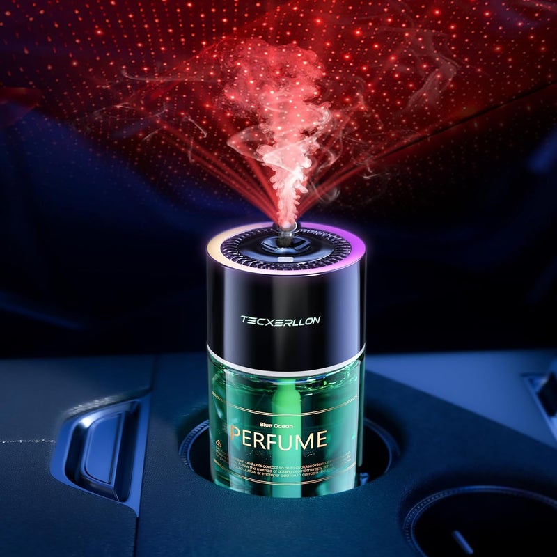 TECXERLLON Car Air Freshener with RGB Ambient Light, 120ML Cologne-Inspired Fragrance - Image 1