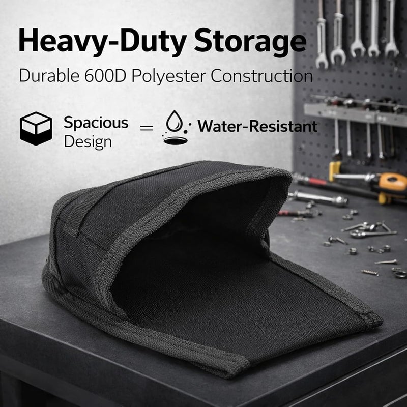 Hardware Tool Bag, Multifunctional Storage Organizer Pouch, Red - Durable 600D Polyester, Convenient Waist Hanging, Ideal for Tool Storage and Easy Access (Black Edge) - Image 3