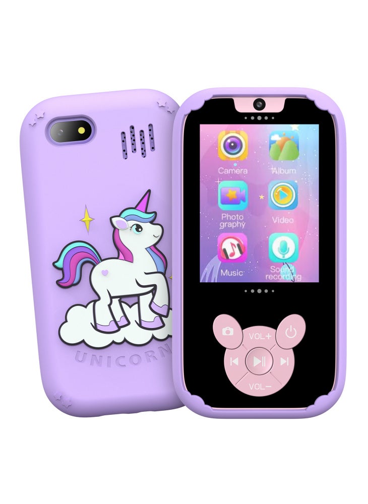 Generic W9 Cartoon Design 2.8-inch Screen Kids Camera Game Alarm Clock Rechargeable HD Camera Toy - Purple - Image 1