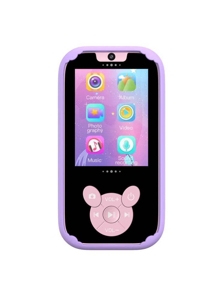 Generic W9 Cartoon Design 2.8-inch Screen Kids Camera Game Alarm Clock Rechargeable HD Camera Toy - Purple - Image 4