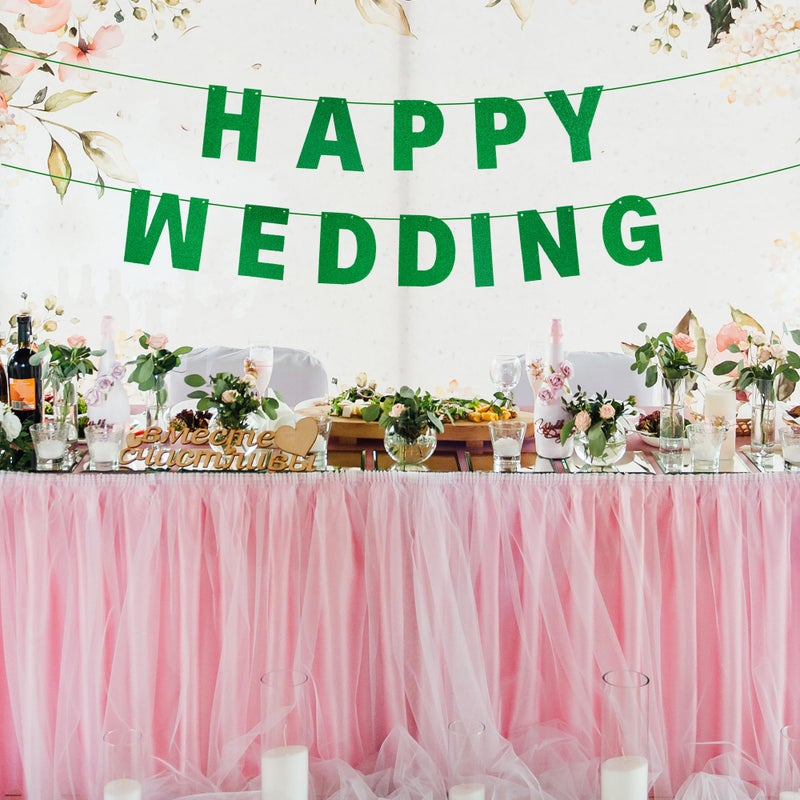 mifengda DIY Banner Kit with Letters Glitter Banner Letters Green Customizable Birthday Banners Graduation Custom Party Hanging Banners for Graduation Wedding Party Baby Shower Decoration (Green) - Image 4