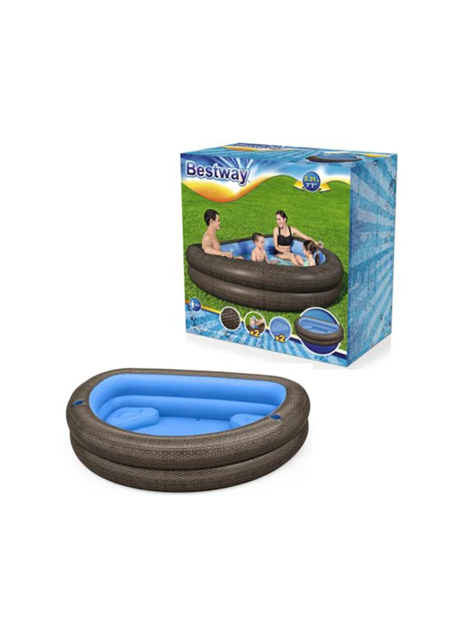 Bestway Family Pool Tru Print Wicker 231x178x53 Cm