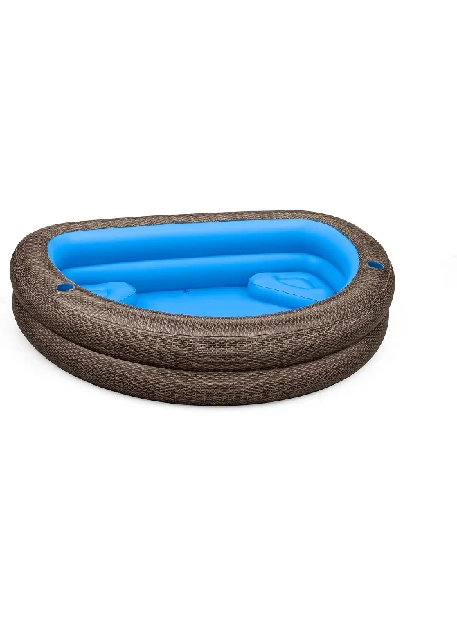 Bestway Bestway Family Pool Tru Print Wicker 231x178x53cm
