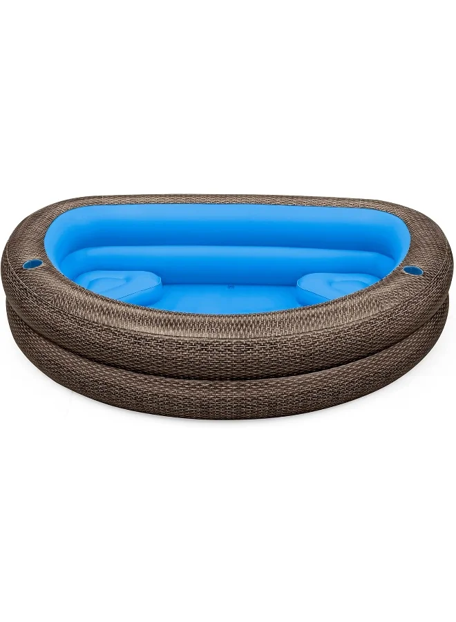 Bestway Bestway Family Pool Tru Print Wicker 231x178x53cm
