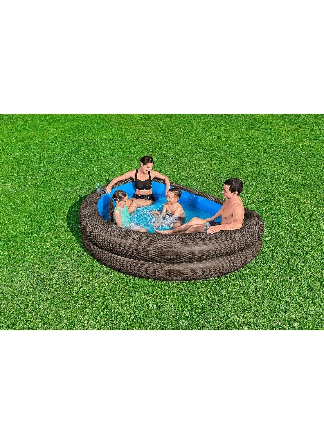 Bestway Family Pool Tru Print Wicker 231x178x53cm
