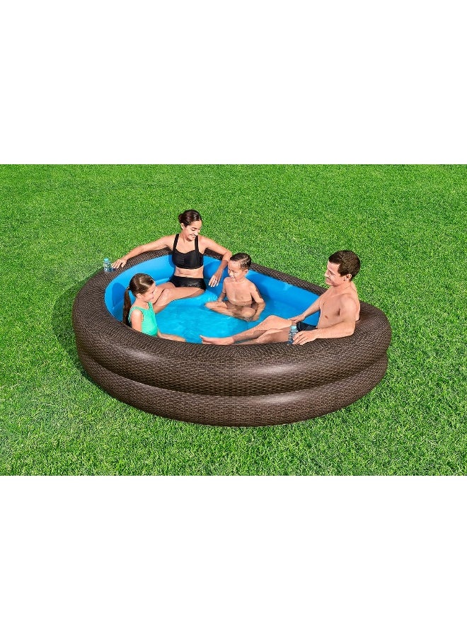Bestway Family Pool Tru Print Wicker 231x178x53cm
