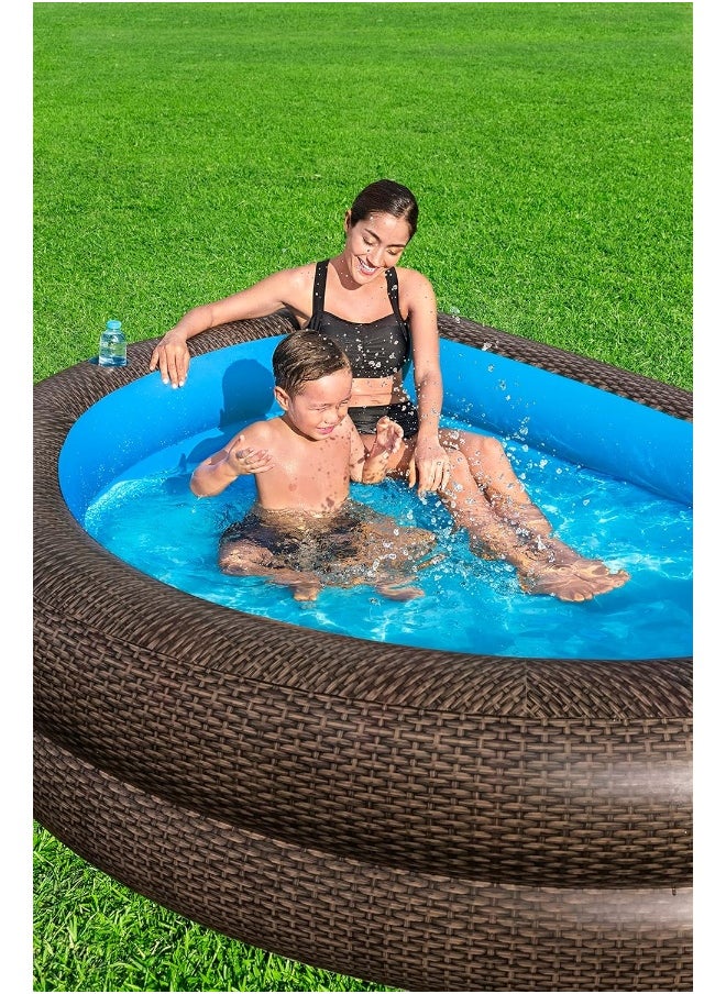 Bestway Family Pool Tru Print Wicker 231x178x53cm