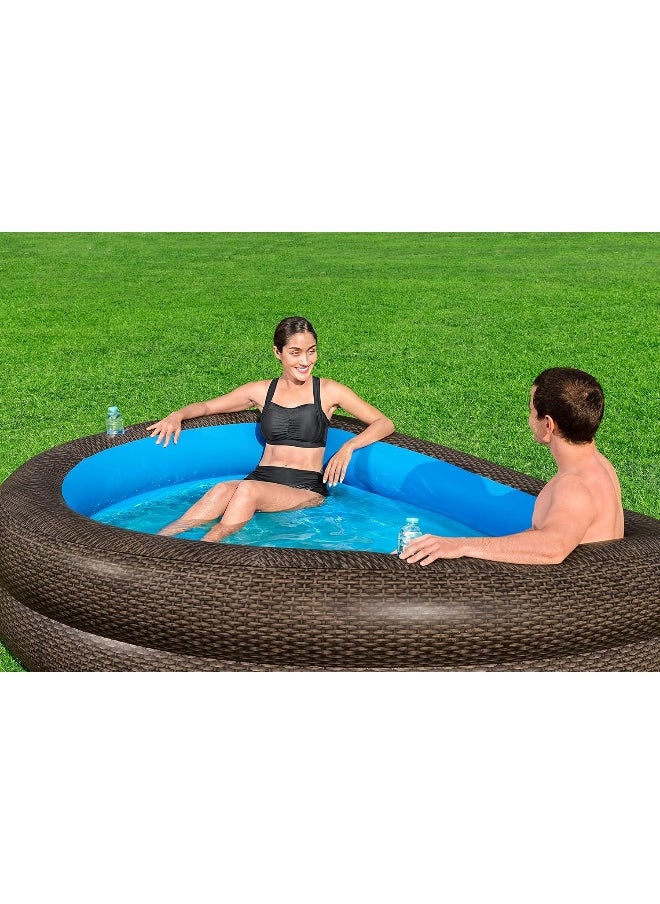 Bestway Family Pool Tru Print Wicker 231x178x53cm