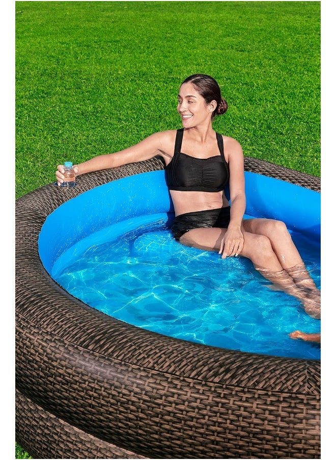 Bestway Family Pool Tru Print Wicker 231x178x53cm