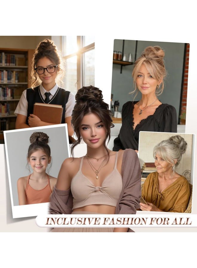 FESHFEN Hairpiece with Elastic Band, Bun Hairpiece, Scrunchie with Hair, Curly Hair Bun Synthetic Hair Extensions, Ponytail Hairpieces for Women and Girls, 12H613A.26# 55 g - Image 3