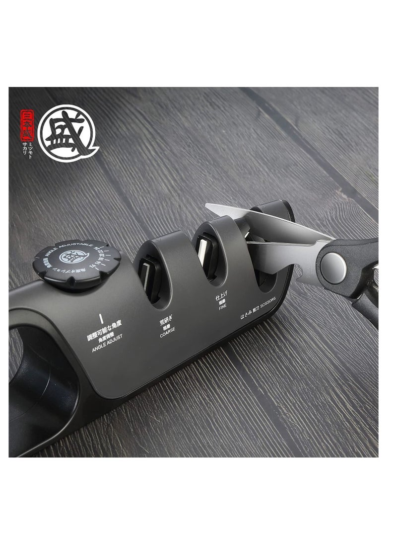 Excefore Knife Sharpener, Multifunctional 3-Stage Sharpener, Knife Sharpeners with Adjustable Angle Knob, Polishing Kitchen Sharpeners, Conveniently to Restore and for Dull Blades Polishing  - Image 4