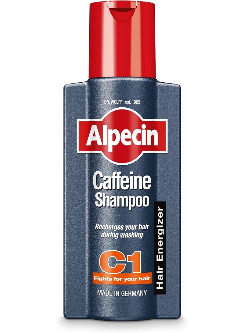 Alpecin Caffeine Shampoo C1 250ml | Prevents and Reduces Hair Loss | Natural Hair Growth Shampoo for Men | Energizer for Strong Hair | Hair Care for Men Made in Germany - Image 1