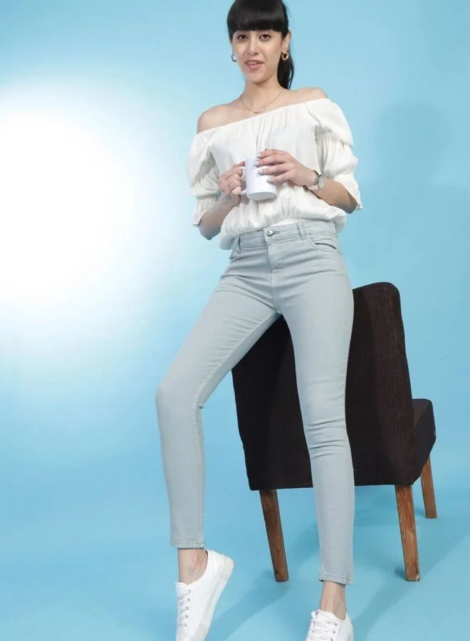 Freehand  Women Skinny Fit Solid Mid Rise Jeans  | Best Price UAE