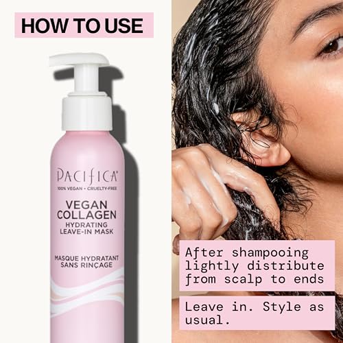 Pacifica Vegan Collagen Leave-In Repair Hair Mask – Leave-In Conditioner Treatment for Dry Damaged Hair, Hydrating Hair Repair Mask to Strengthen, Reduce Breakage & Split Ends Vegan & Cruelty-Free 4oz - Image 3