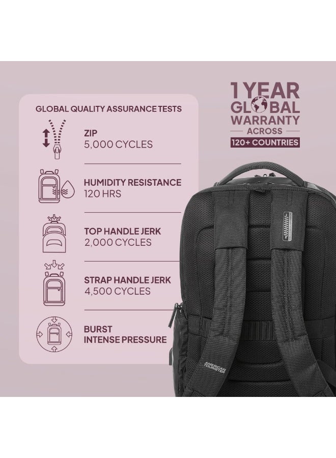 American Tourister Zork 2.0 Style 03, 23L Volume Office 4 Compartment Laptop Backpack With Front Organizer And Spacious Interiors For Unisex, Men & Women - Black - Image 4