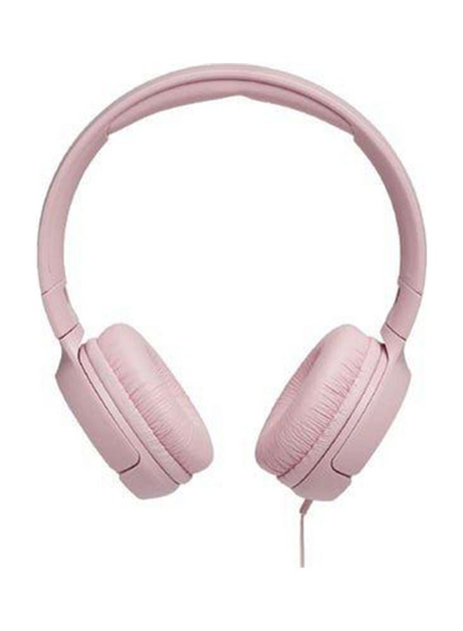 JBL Tune 500 Wired On-Ear Headphones - Deep Pure Bass - 1 Button Remote - Lightweight - Foldable - Tangle Free Cable Pink - Image 2