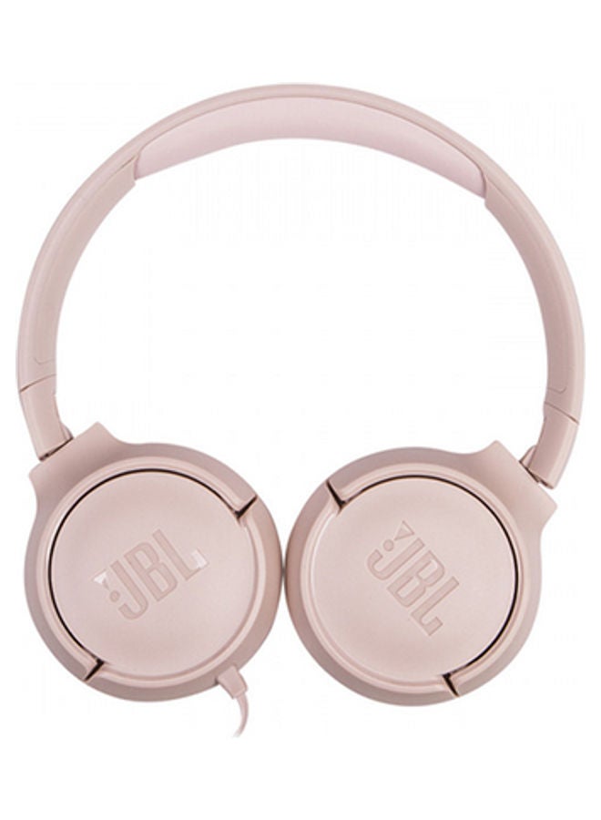 JBL Tune 500 Wired On-Ear Headphones - Deep Pure Bass - 1 Button Remote - Lightweight - Foldable - Tangle Free Cable Pink - Image 3