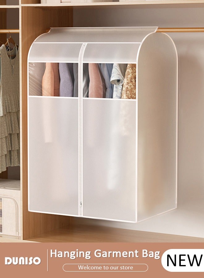 DUNISO Hanging Garment Bag, Large Closet Clothing Protector, Dust-proof Wardrobe Garment Storage Bag, Coat Covers for Closet with Zipper and Clear Window for Suits, Shirts, Jackets, Long Dress  - Image 1