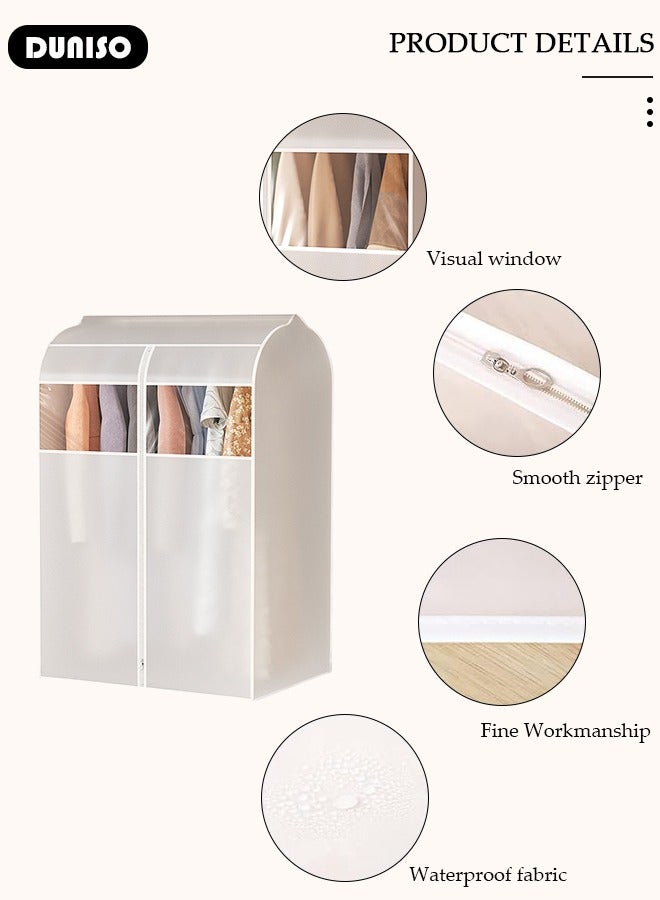 DUNISO Hanging Garment Bag, Large Closet Clothing Protector, Dust-proof Wardrobe Garment Storage Bag, Coat Covers for Closet with Zipper and Clear Window for Suits, Shirts, Jackets, Long Dress  - Image 2
