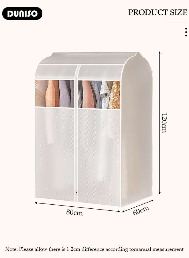 DUNISO Hanging Garment Bag, Large Closet Clothing Protector, Dust-proof Wardrobe Garment Storage Bag, Coat Covers for Closet with Zipper and Clear Window for Suits, Shirts, Jackets, Long Dress  - Image 4