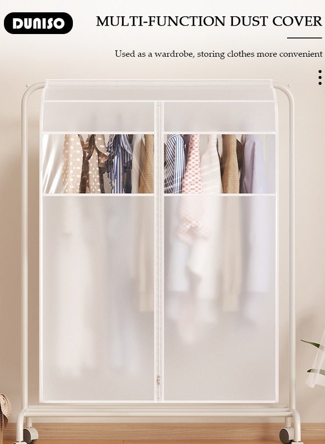 DUNISO Hanging Garment Bag, Large Closet Clothing Protector, Dust-proof Wardrobe Garment Storage Bag, Coat Covers for Closet with Zipper and Clear Window for Suits, Shirts, Jackets, Long Dress  - Image 5