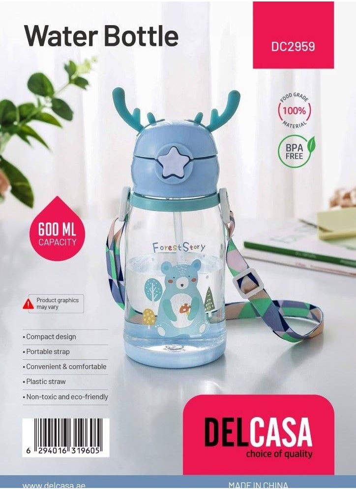 DELCASA Delcasa 600 ML Water Bottle DC2959 assorted  - Image 1