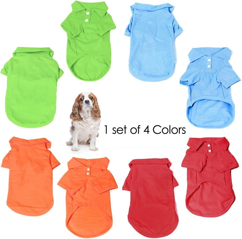 KINGMAS 4 Pack Dog Shirts Pet Puppy T-Shirt Clothes Outfit Apparel Coats Tops - Image 4