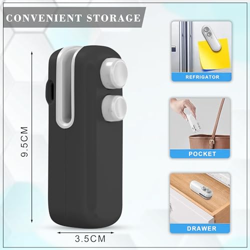 GLUN® Portable Mini Sealing Machine, Handheld Packet Sealer for Food, Snacks, Chips, Fresh Storage, Plastic Bags Sealing Machine, Type C Charging Vaccum Sealers - Image 3