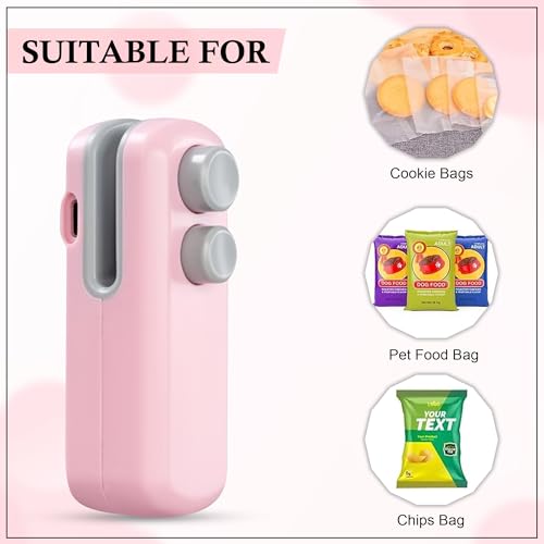 GLUN® Portable Mini Sealing Machine, Handheld Packet Sealer for Food, Snacks, Chips, Fresh Storage, Plastic Bags Sealing Machine, Type C Charging Vaccum Sealers - Image 4
